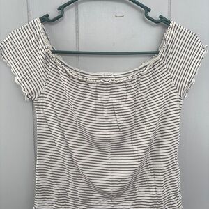 Soft & Sexy Striped Off-Shoulder Women's Top
